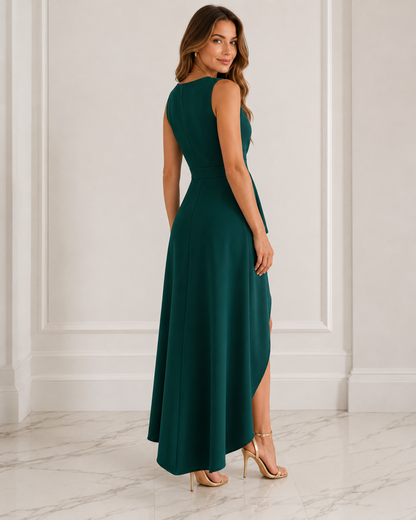 Elegant High-Low Wrap Dress