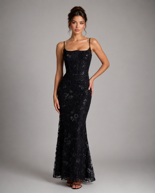 Sequin Mermaid Evening Gown