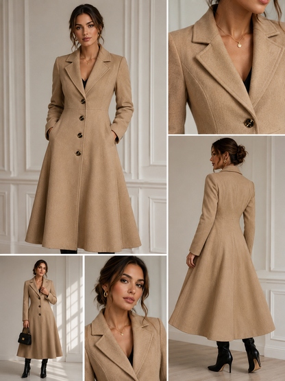 Double-Breasted A-Line Trench Coat