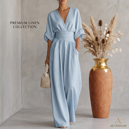 Wide-Leg Wrap Jumpsuit